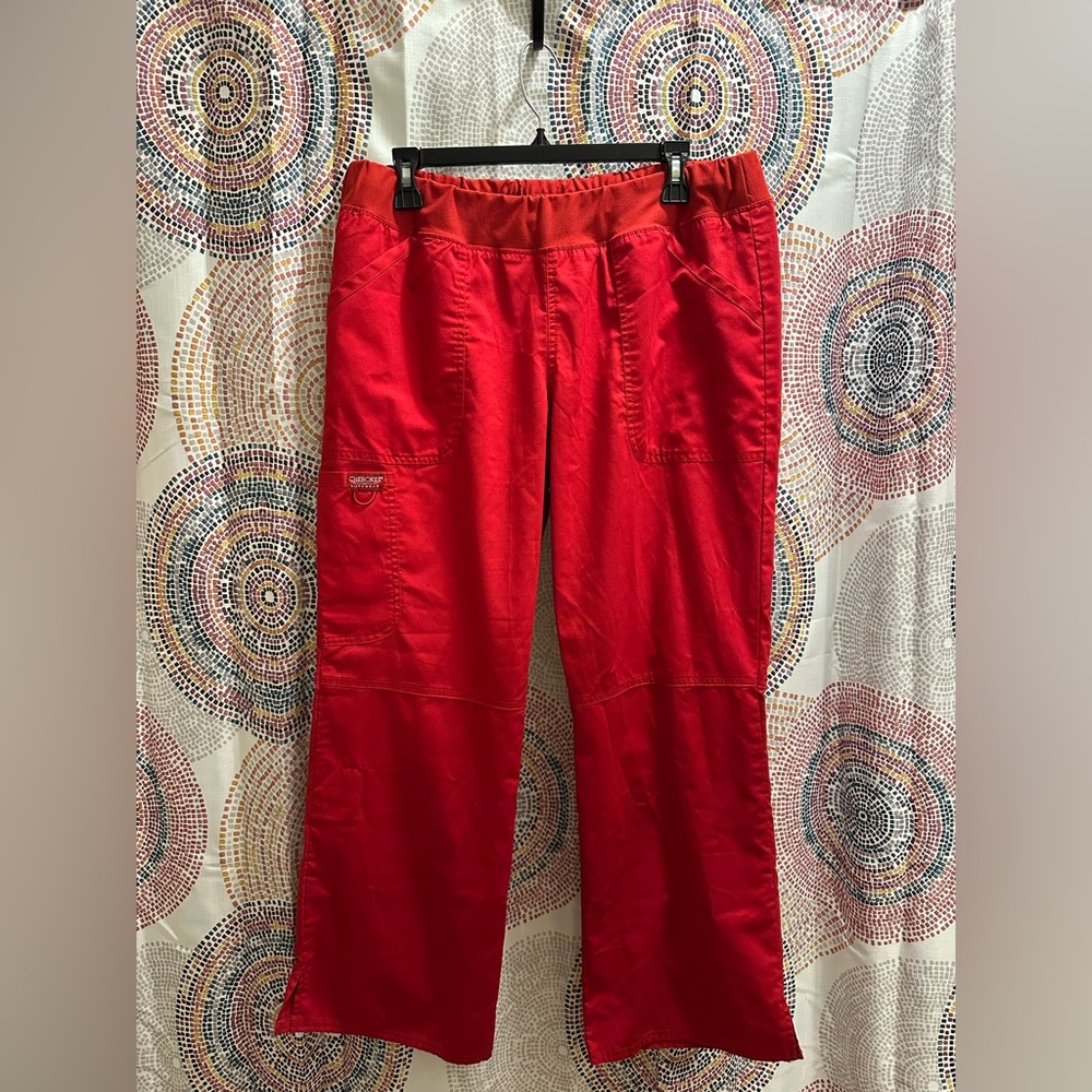 Vibrant red scrub pants
